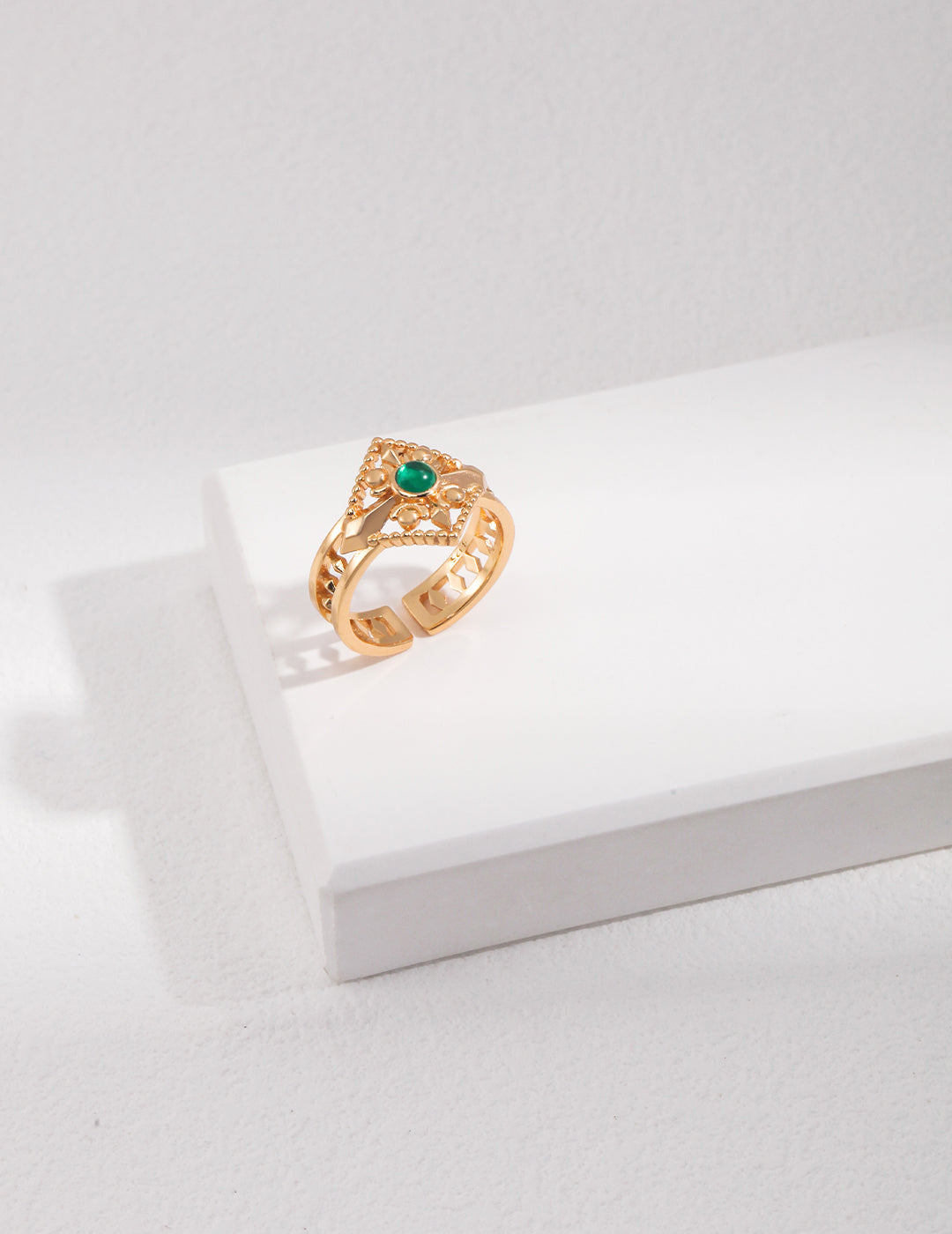 Sterling Silver Green Zircon Ring - RXYjewelry