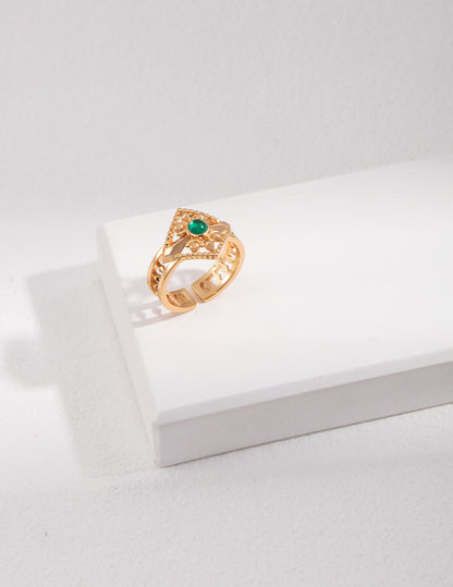 Sterling Silver Green Zircon Ring - RXYjewelry