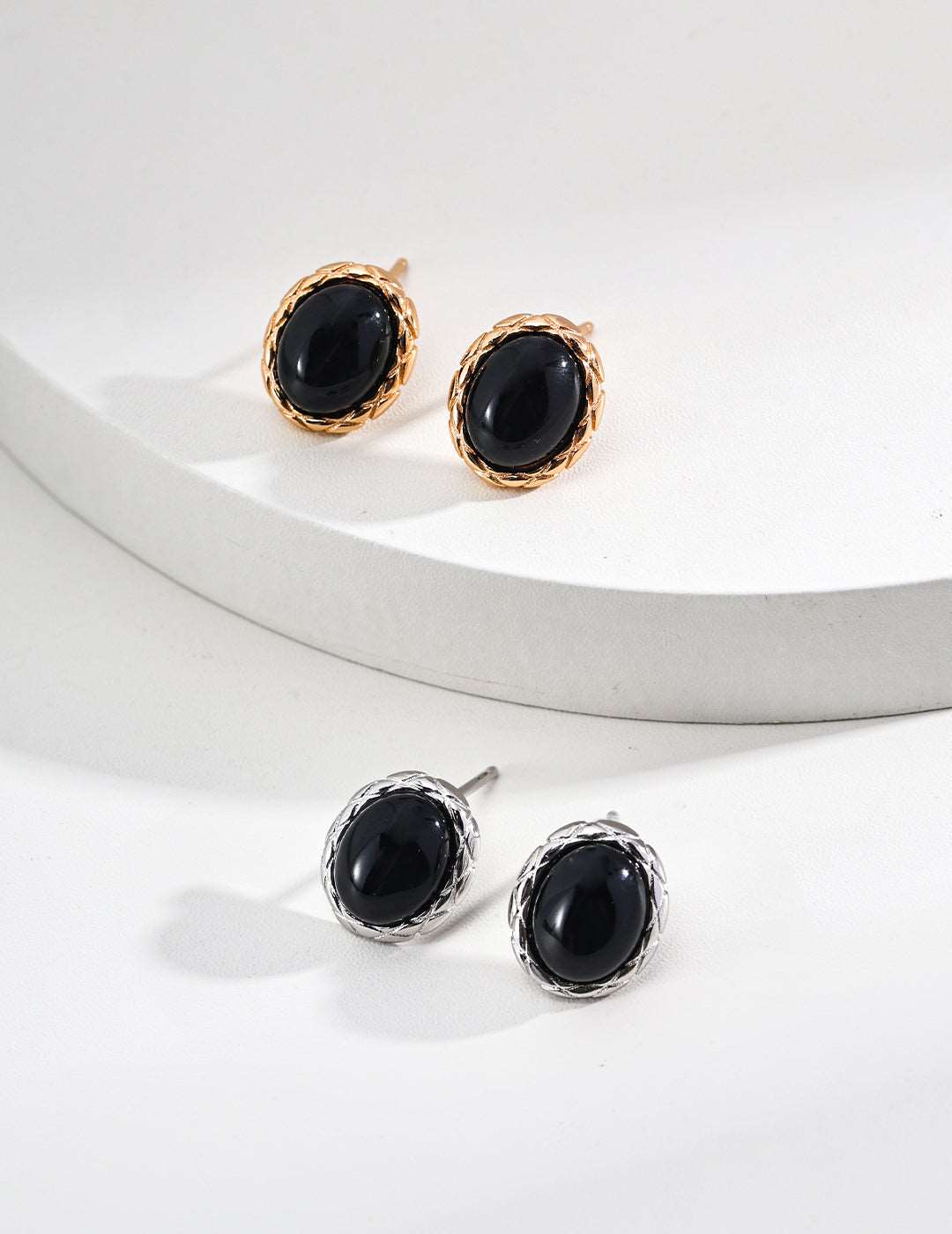 s925 Silver Black Agates Earrings - RXYjewelry